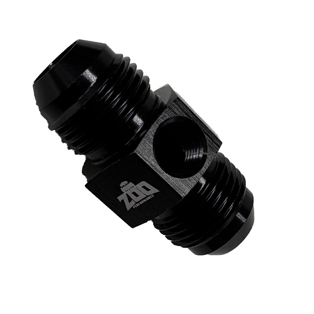 AN MALE - MALE UNION ADAPTOR WITH 1/8" PORT