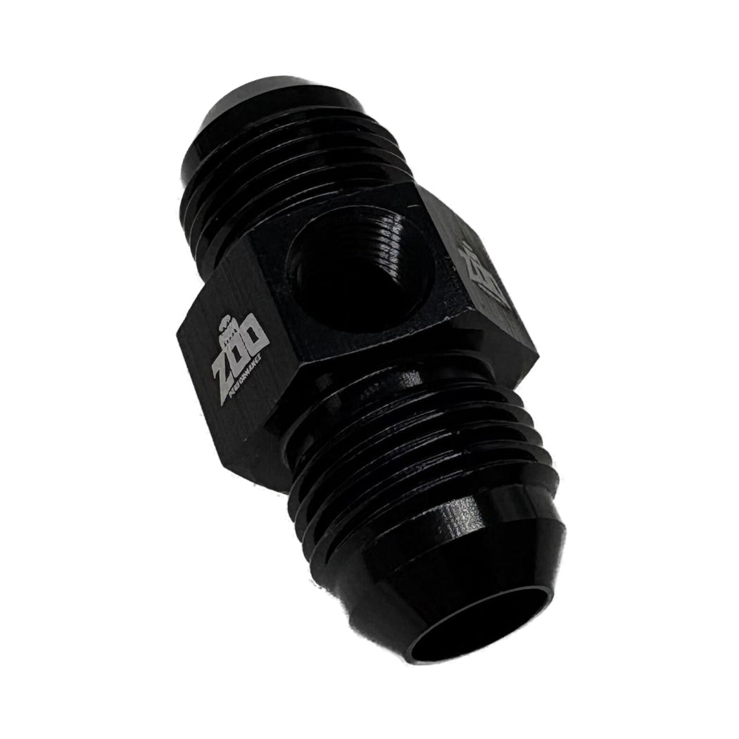 AN MALE - MALE UNION ADAPTOR WITH 1/8" PORT