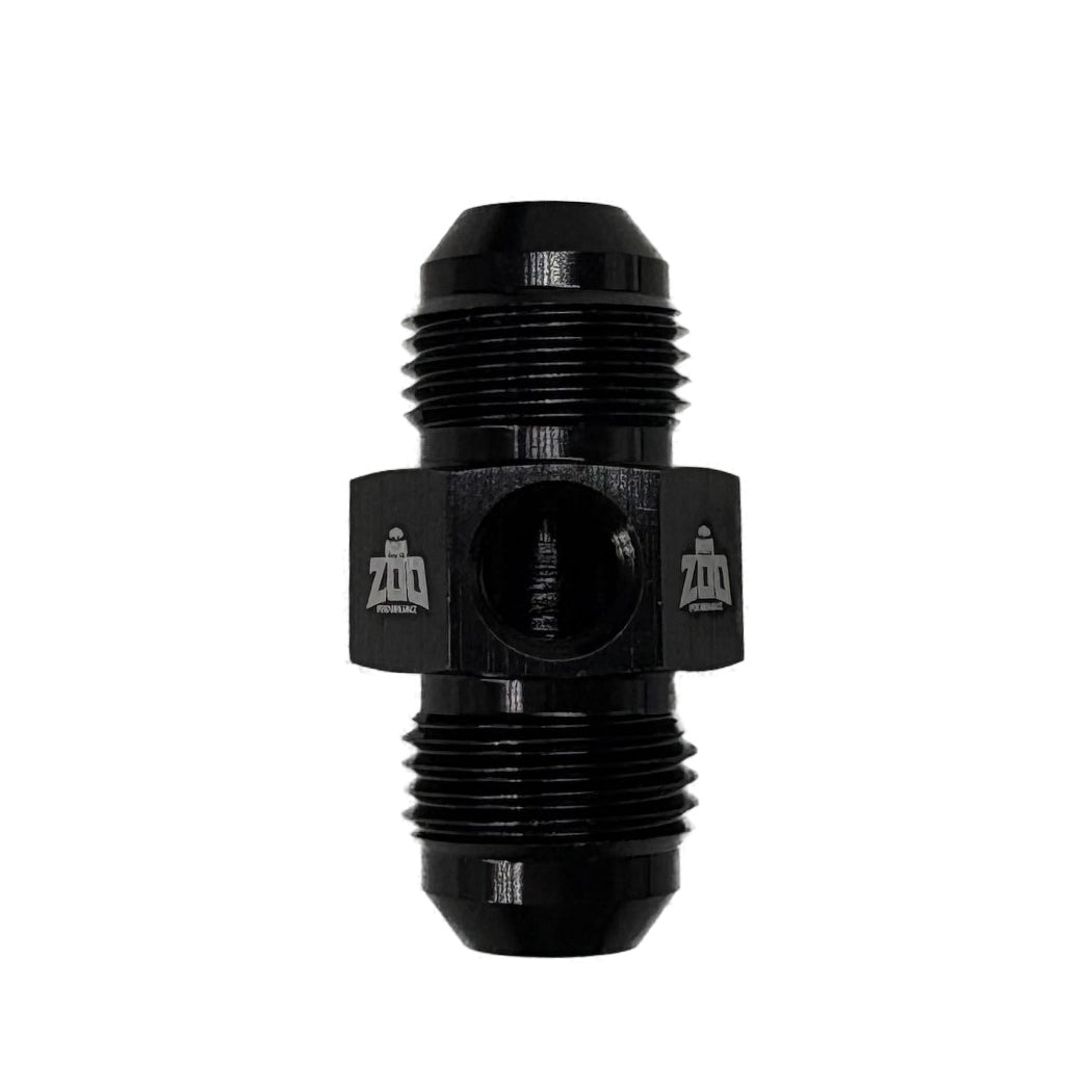 AN MALE - MALE UNION ADAPTOR WITH 1/8" PORT