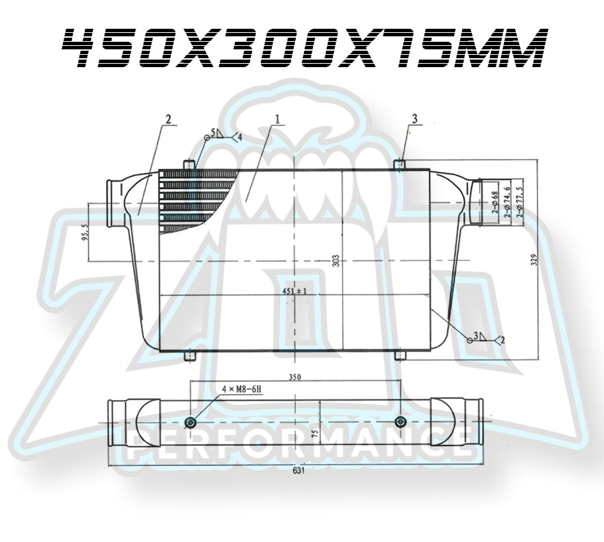 STREET SERIES INTERCOOLER 450X300X75