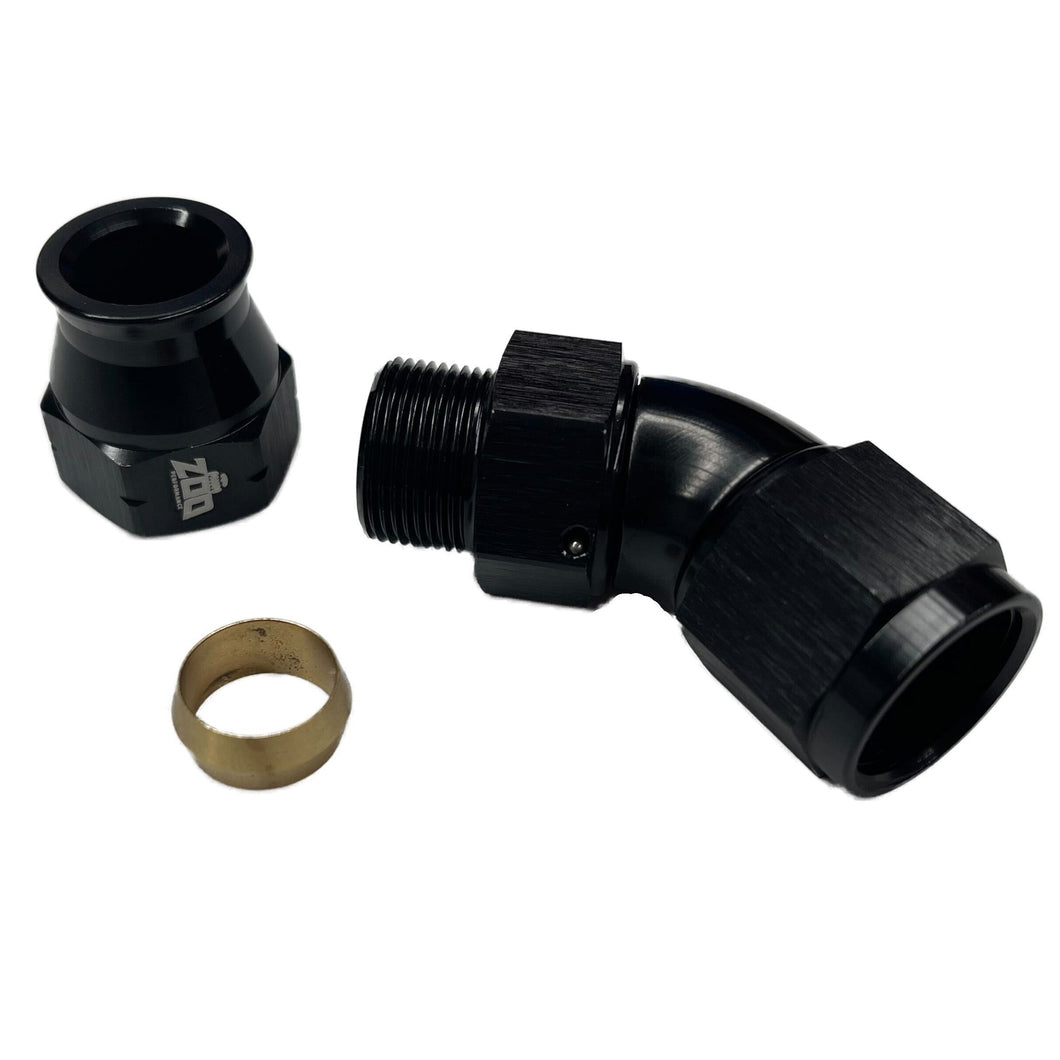 45 DEG HARD LINE TO FEMALE AN ADAPTER