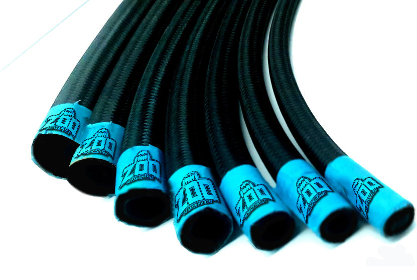 100 Series -10AN Black Nylon Braided Cutter Hose