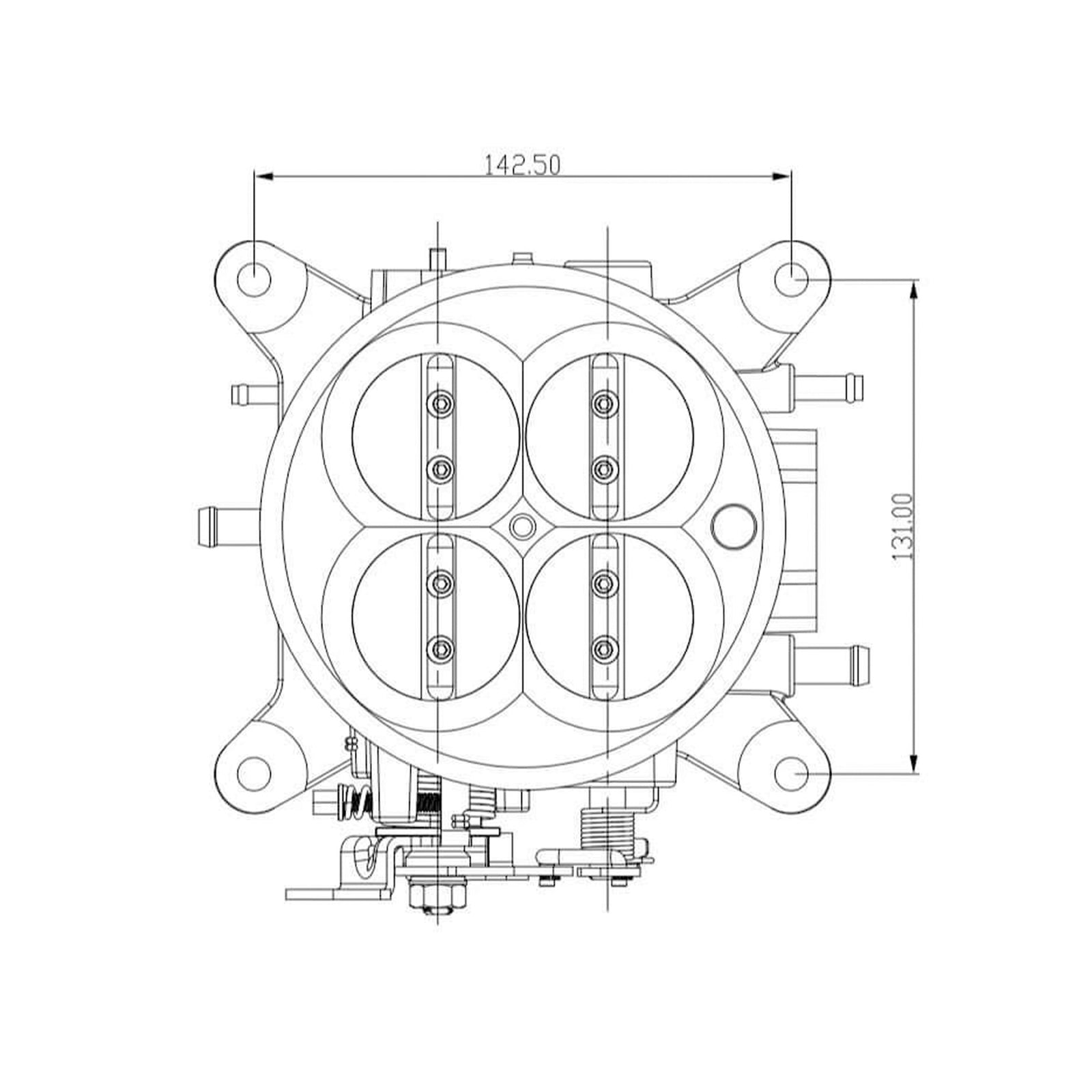 4 Barrel Throttle Body 1375CFM 4150 / 4500
